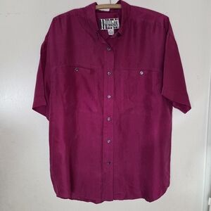 Vintage Silk Blouse Fuschia Women's M